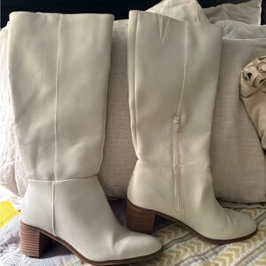 White knee high women's boots size 11